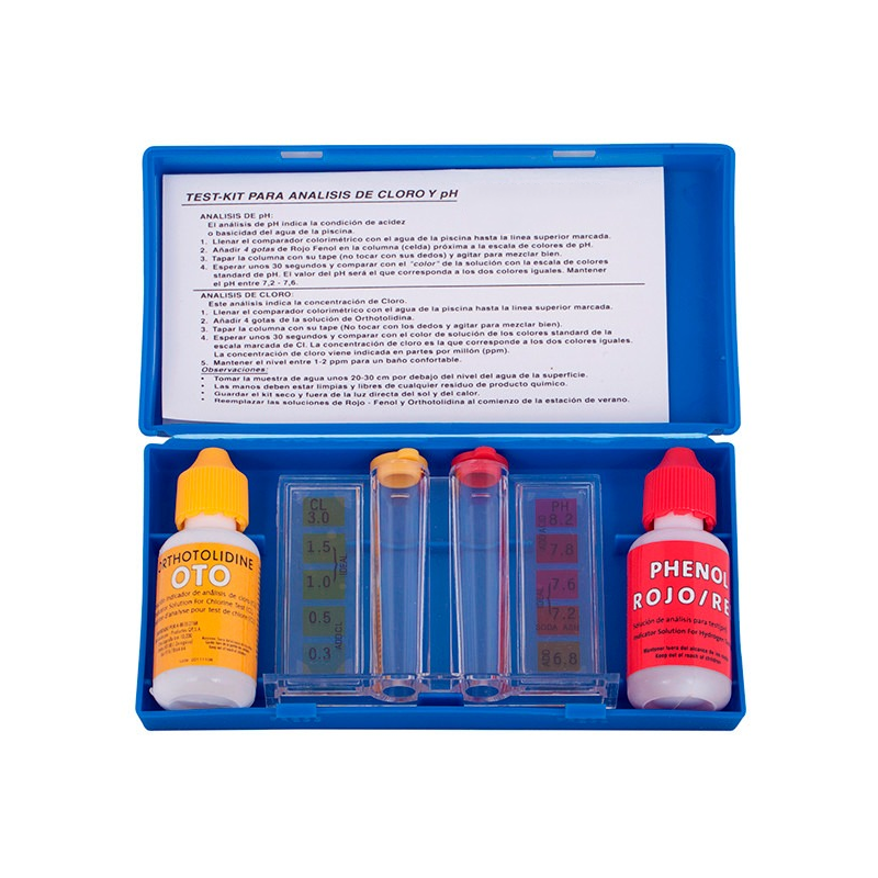 Kit test analizador ph y cloro