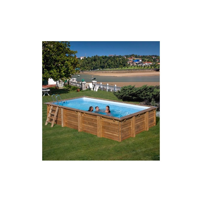 Piscina desmontable de madera Evora Rectangular Gre