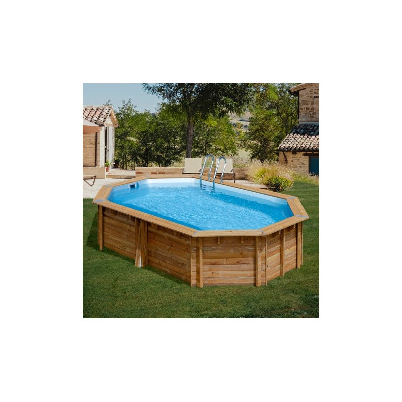 Piscina desmontable de madera Canelle 2 Ovalada Gre