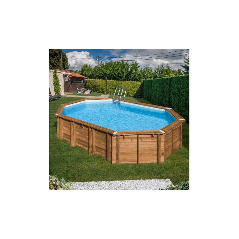 Piscina desmontable de madera Avocado Ovalada Gre