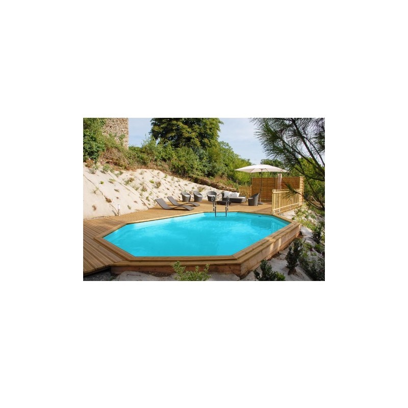 Piscina desmontable de madera Vermela Ovalada Gre